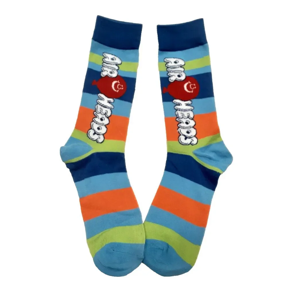 Airheads Candy Food Novelty Striped Mens 3-pair Adult Size 6-12 Crew Socks NWOT